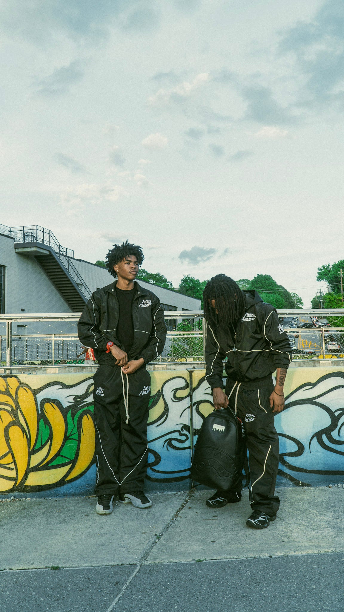 BLACK N WHITE WINDBREAKER SET