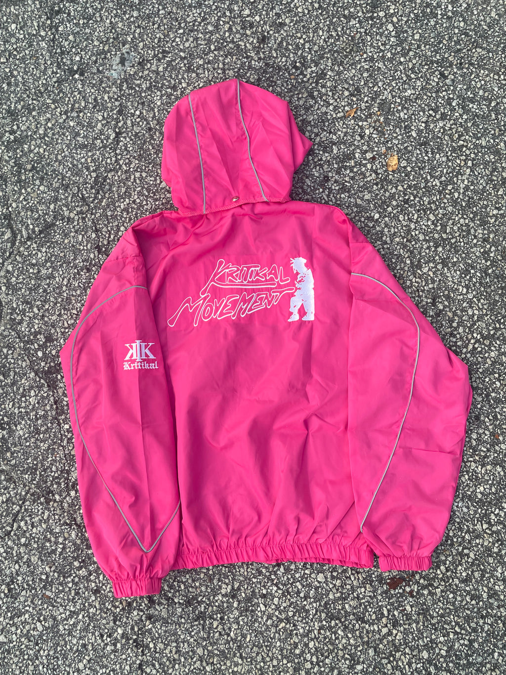 Detachable Pink windbreaker hoodie