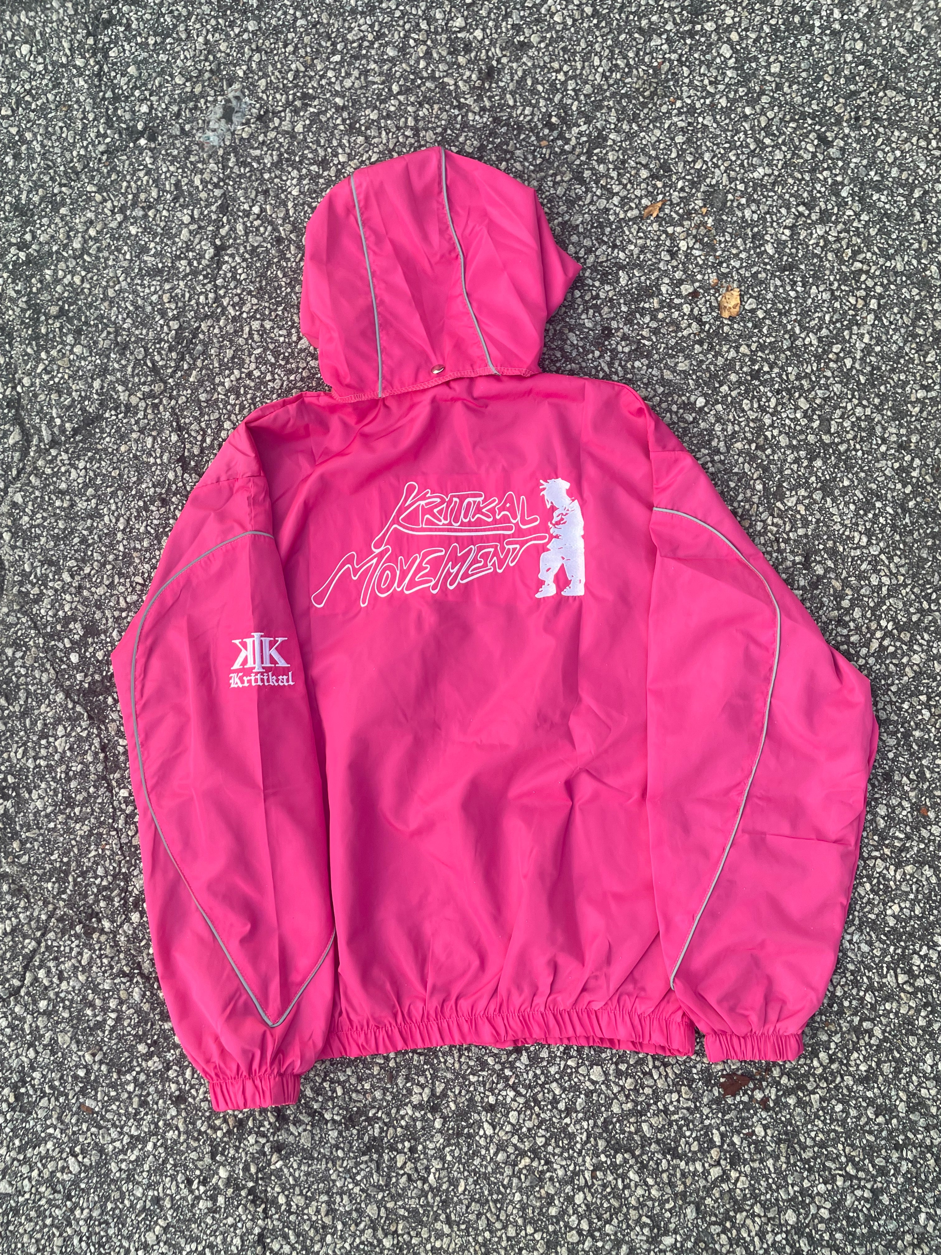 Detachable Pink windbreaker hoodie