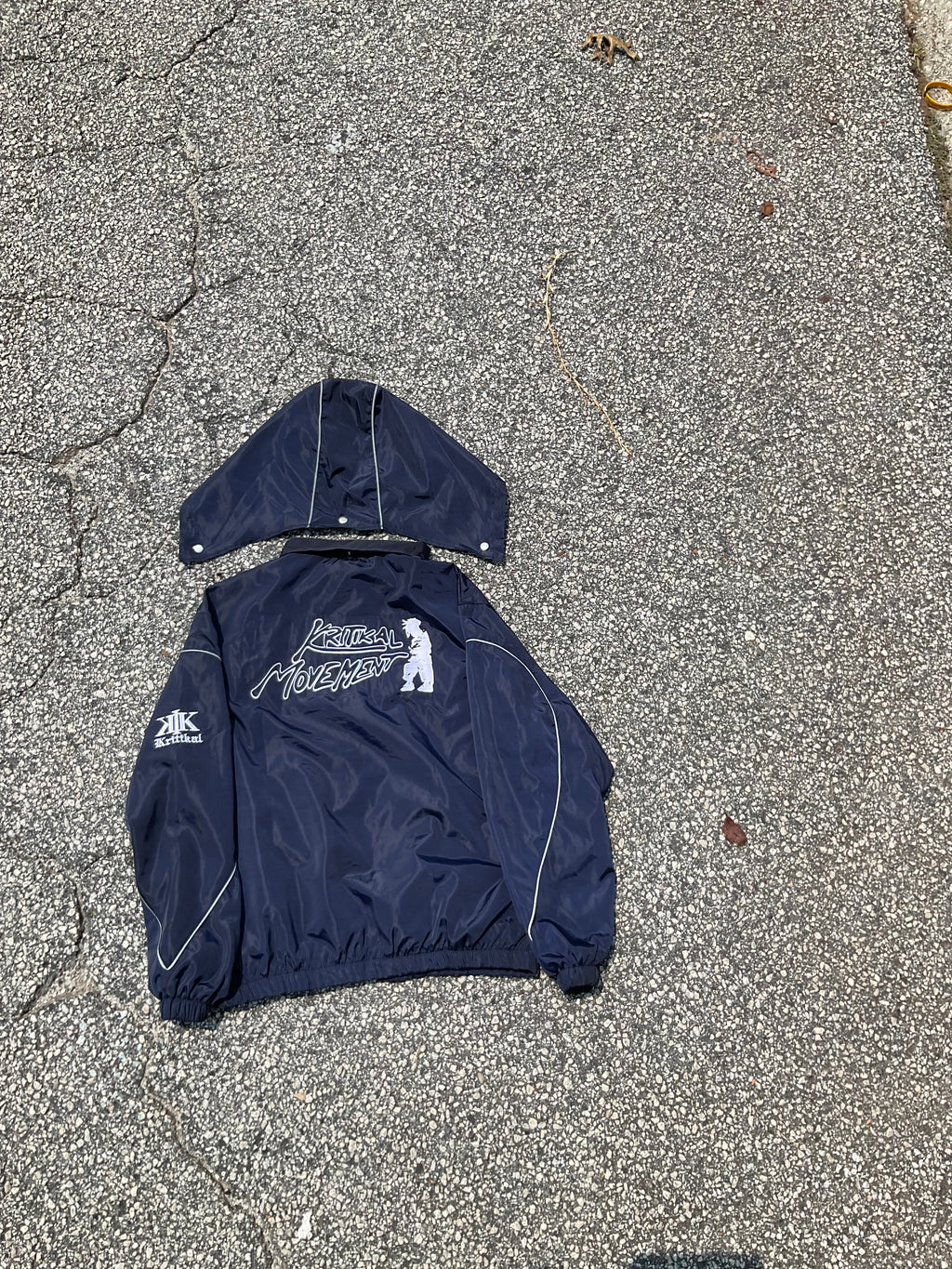 Detachable Navy Blue windbreaker hoodie