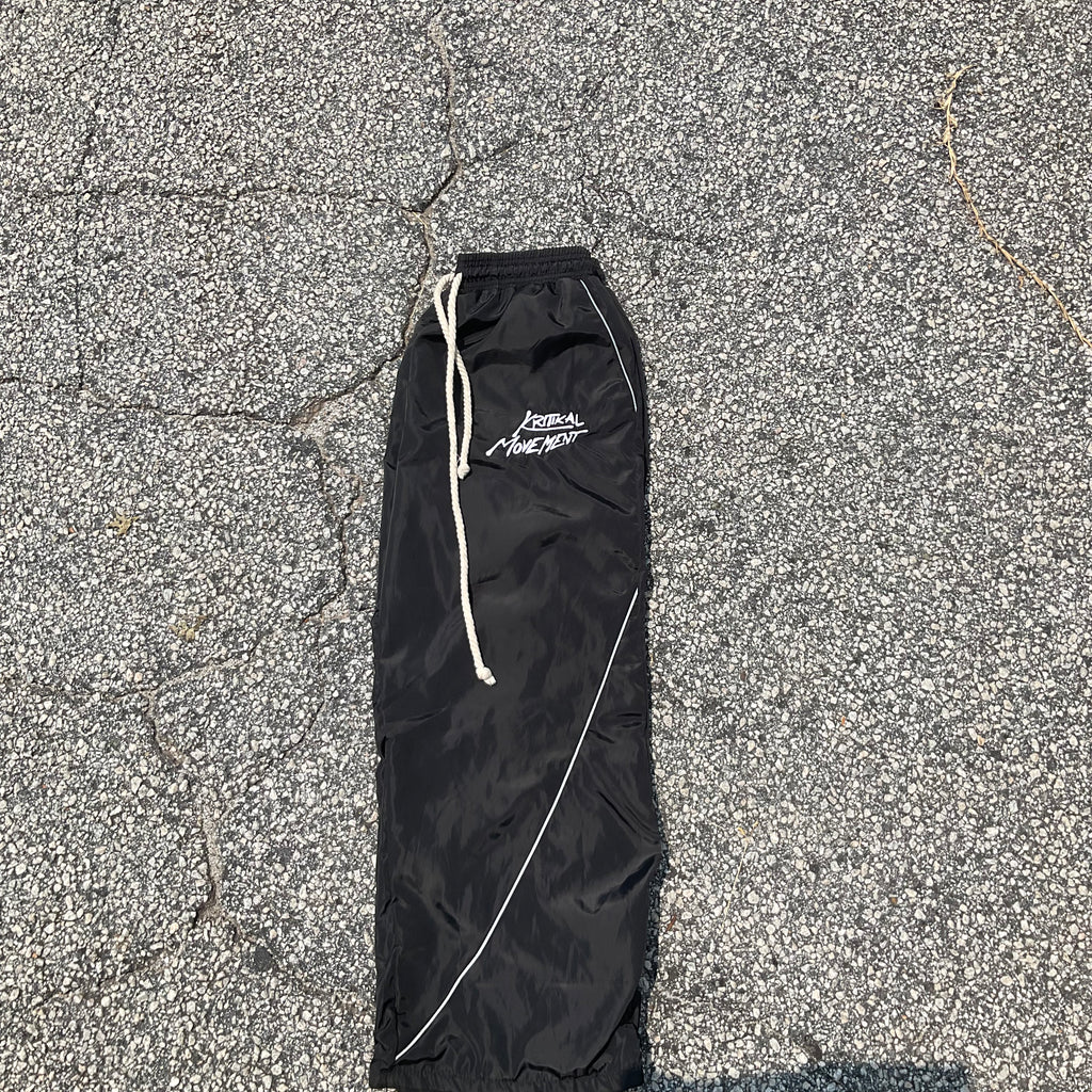 Black windbreaker sweats