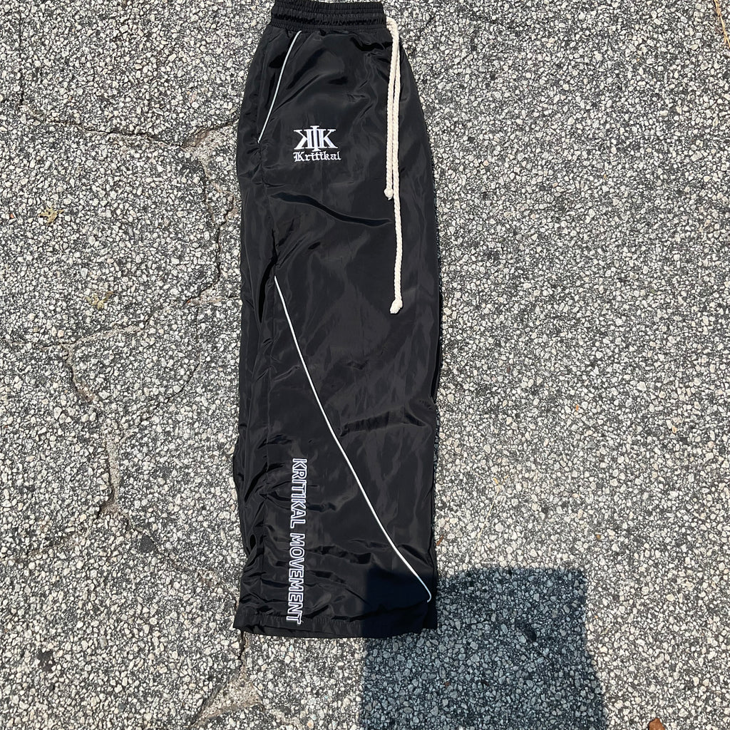 Black windbreaker sweats