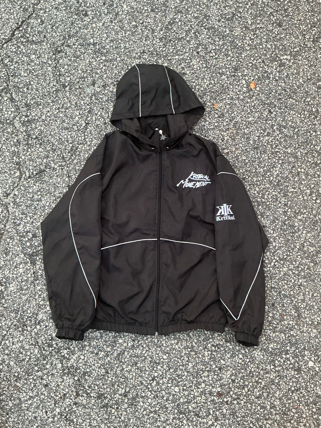 Detachable Black windbreaker hoodie
